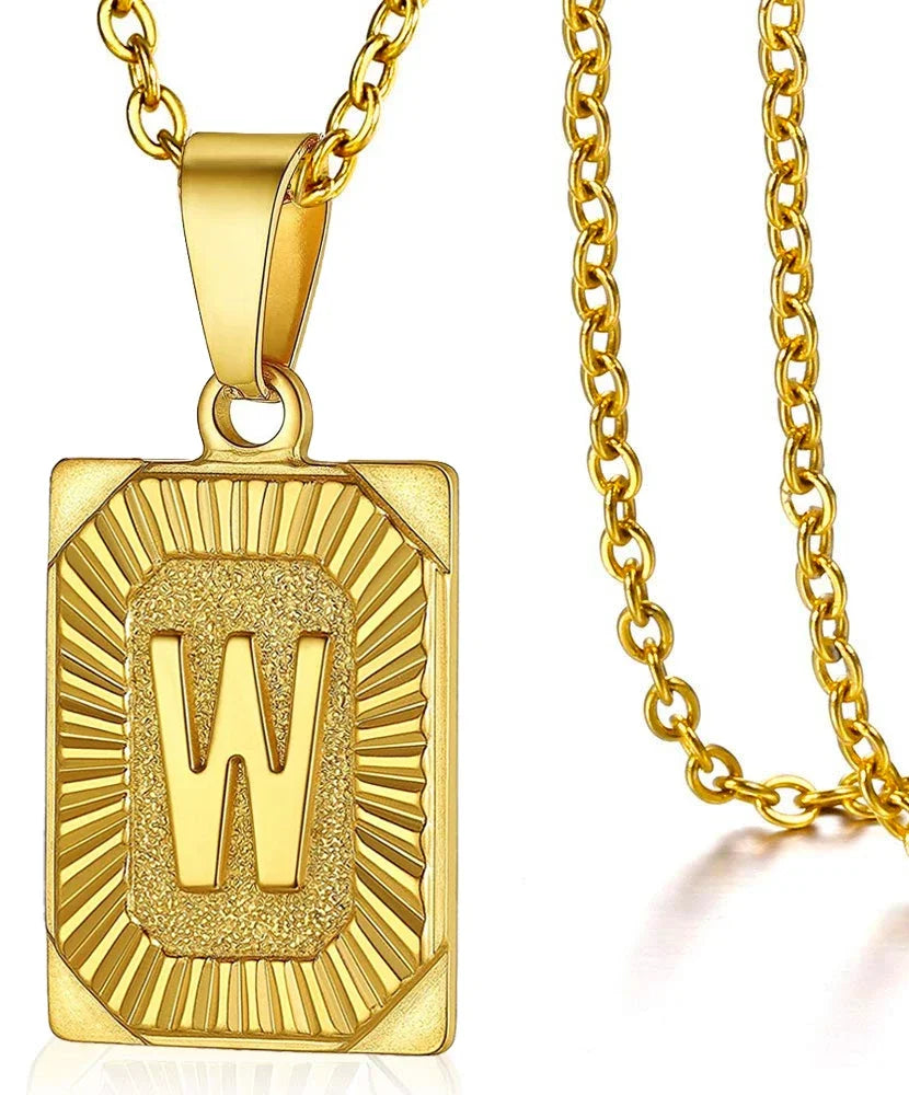 Initial Pendant Necklace for Men/Women