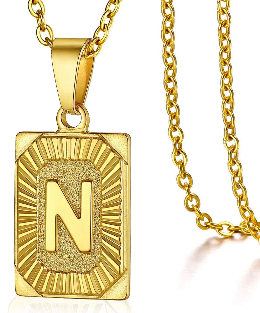 Initial Pendant Necklace for Men/Women