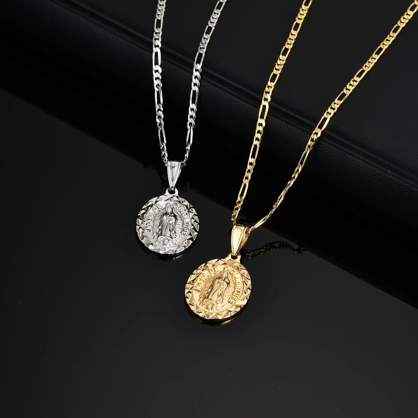 Classic Virgin Mary Prayer Pendant Necklace for Men Women, Silver Gold Color Metal Necklace, Religious Amulet Jewelry Catholic