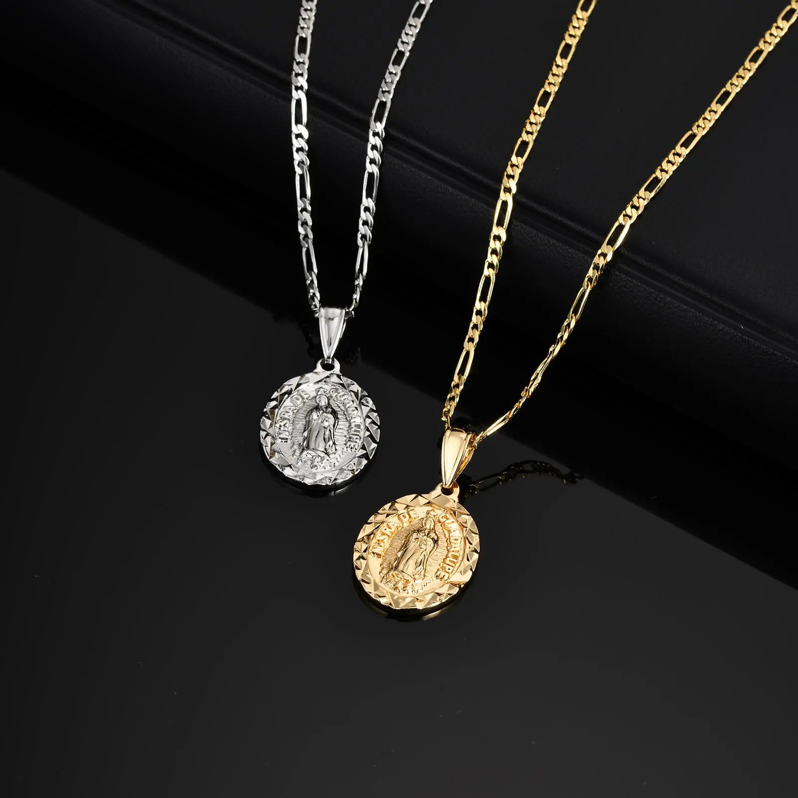 Classic Virgin Mary Prayer Pendant Necklace for Men Women, Silver Gold Color Metal Necklace, Religious Amulet Jewelry Catholic