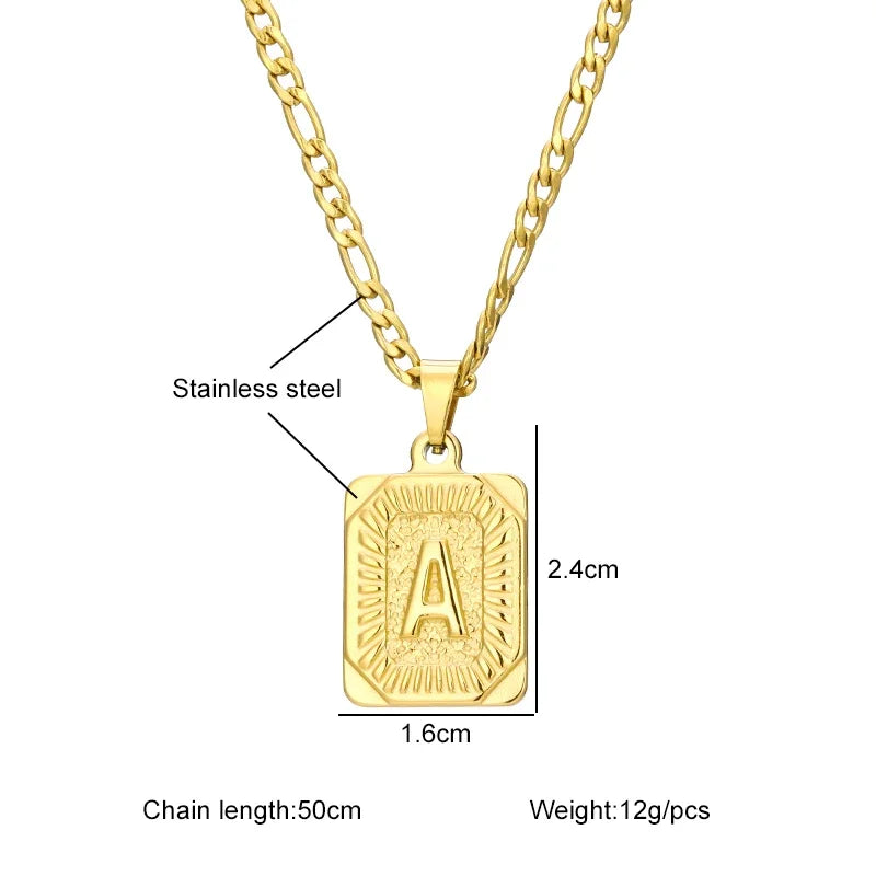 Initial Pendant Necklace for Men/Women