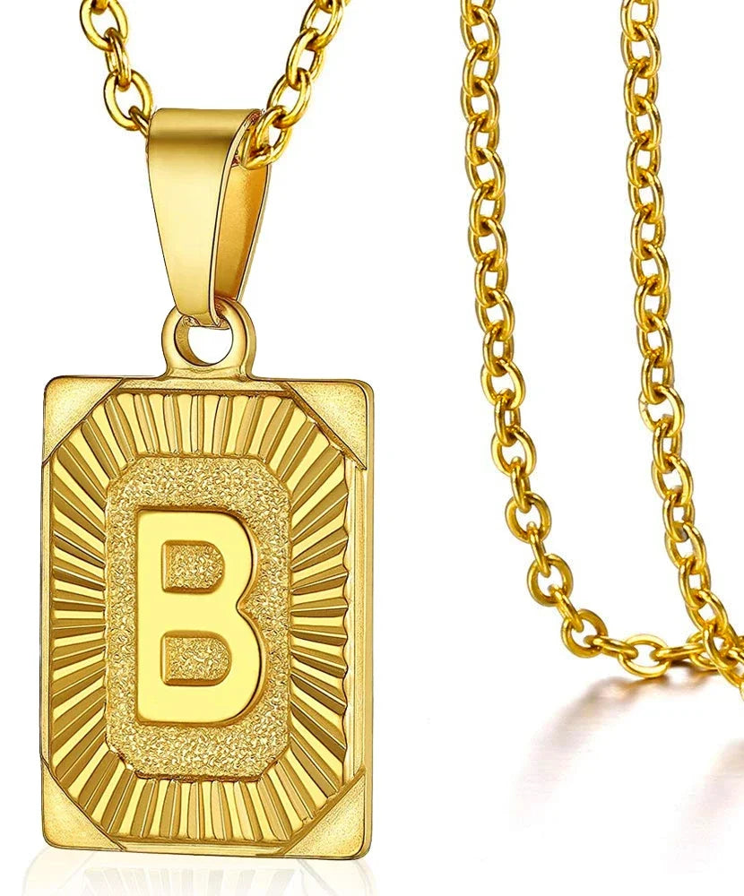 Initial Pendant Necklace for Men/Women