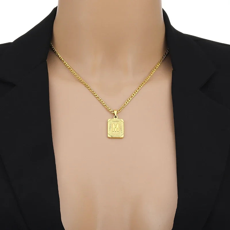 Initial Pendant Necklace for Men/Women