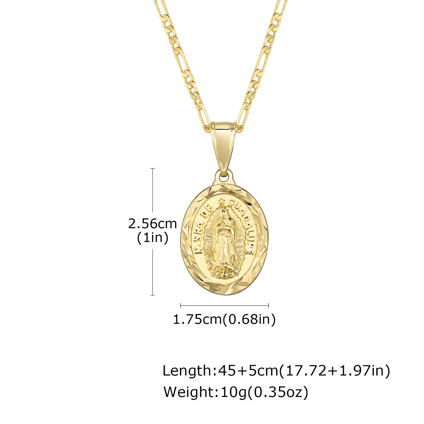 Classic Virgin Mary Prayer Pendant Necklace for Men Women, Silver Gold Color Metal Necklace, Religious Amulet Jewelry Catholic